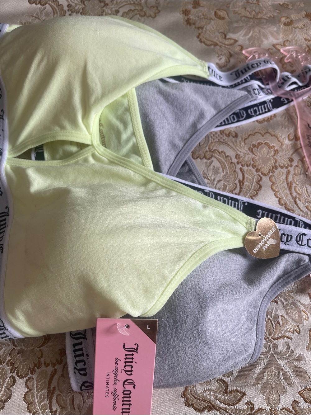 Juicy Couture Yellow & Gray Logo Elastic Bralette Duo - Picture 4 of 5